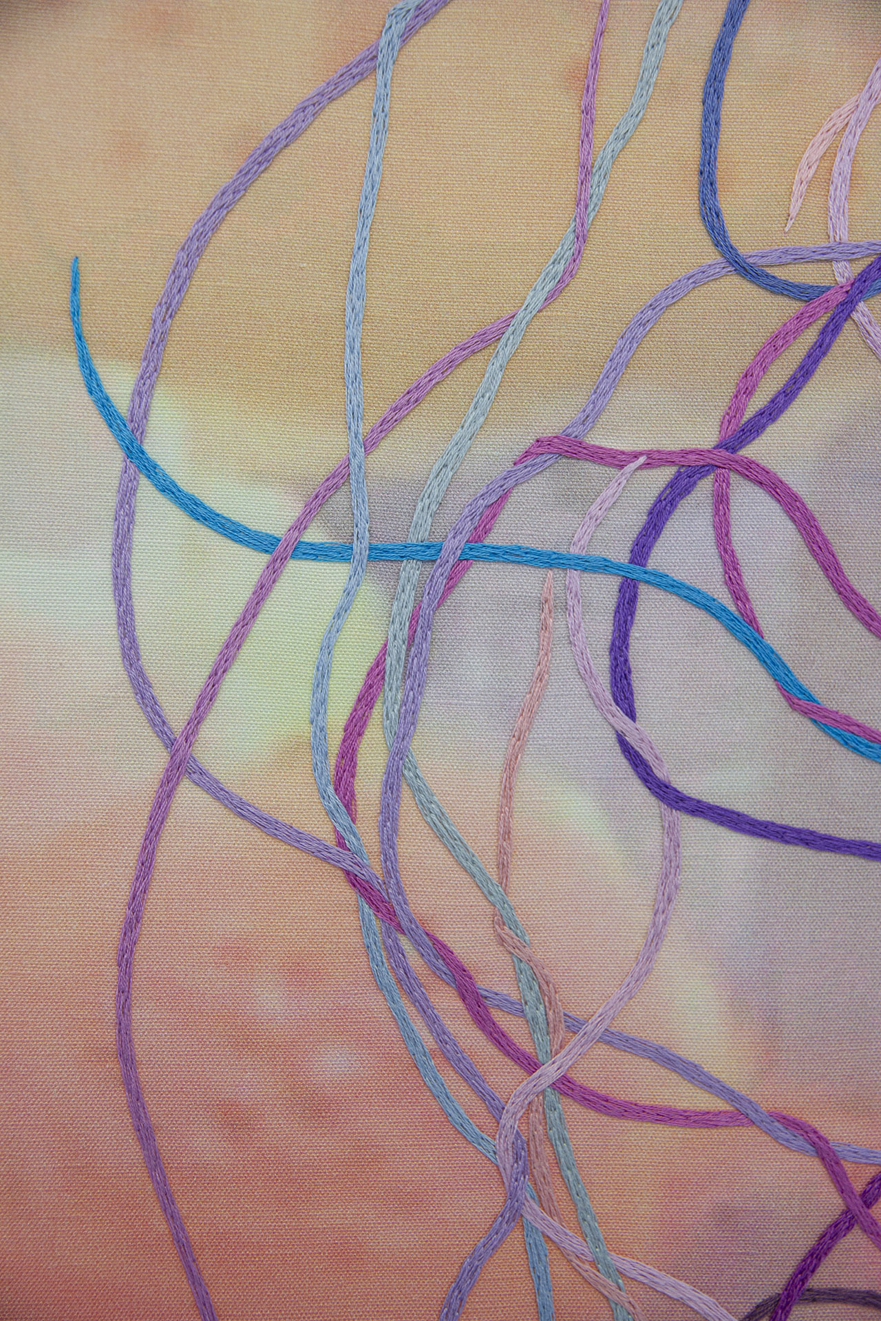 Knot Theory, detail of hand embroidery, 2021